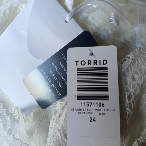 NWT Torrid Ivory Strech Lace Wedding Dress Size 24 - Picture 8 of 14